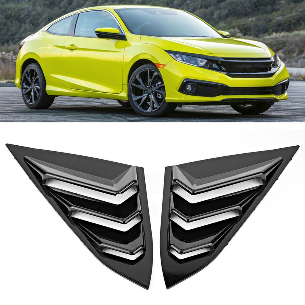 Bil Bakre Fönster Ventilationsutlopp Lamell Skärmlist Passar för Honda Civic 20162019