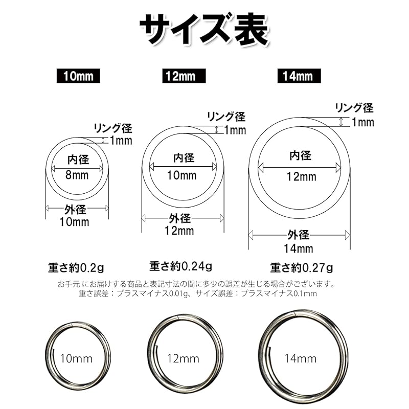 [GEJ-Tech] Made of Titanium Small Double Ring Round Press Lightweight Key Ring (Titanium Primary Color 14mm 12 Pieces Set)