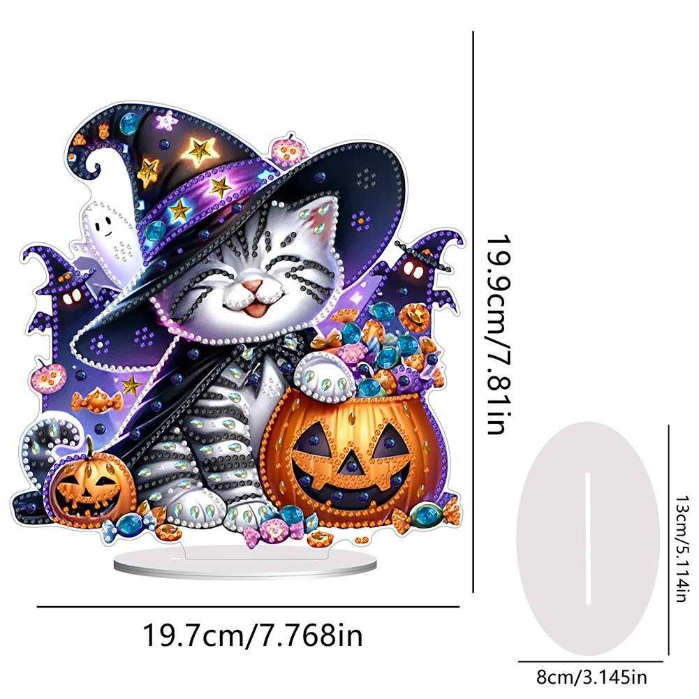 Acrylic Halloween Theme Diamond Painting Tabletop Ornaments Kit Table Top Diamond Painting Ornament Kits Home Bedroom Decoration