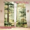 Flat Printing Curtains Without Rod Forest Greenery Design New Yearfestival Popular Drapes Yarn Set Of 2 Made Polyester
