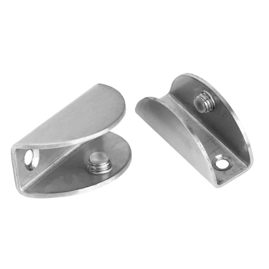 6Pcs Brushed Stainless Steel Glass Clamp Holder Bracket Panel Clip Fixing Tool for Home Use