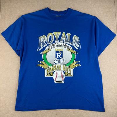 Vintage Kansas City Royals American League Shirt Mens XL Blue USA Single Stitch Unisex T-Shirt
