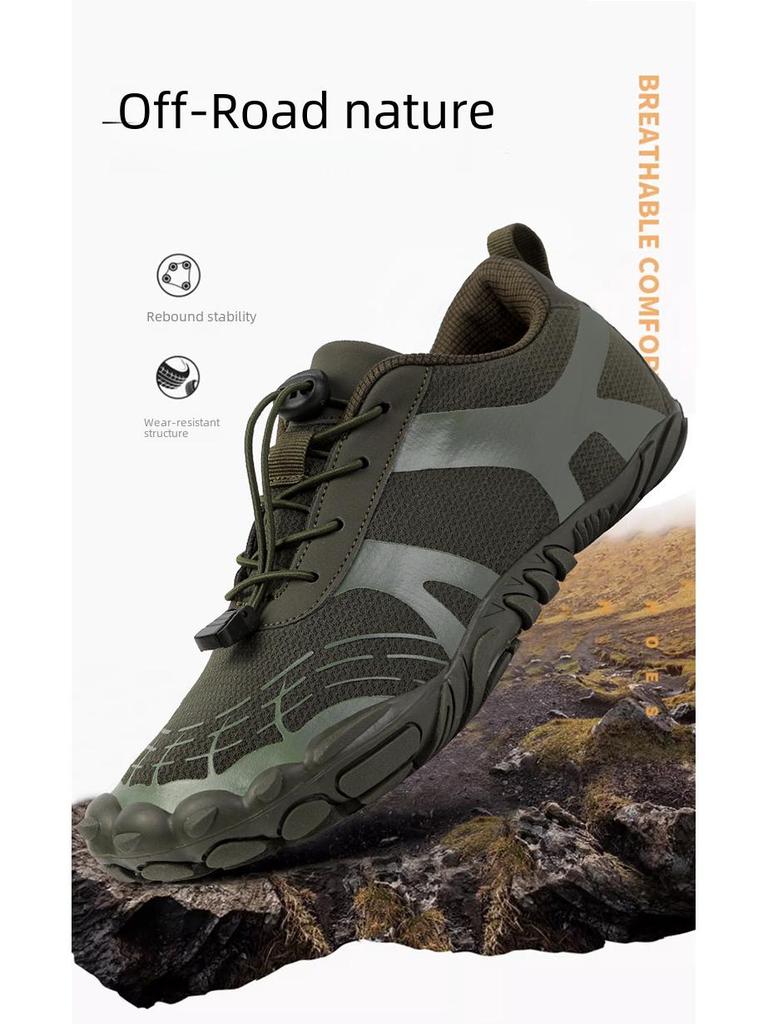 Men's Breathable Five-Finger Hiking Shoes: Thickened Off-Road Climbing and Wading Stream Shoes for Cross-Border Outdoor Adventures.