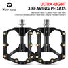 WEST BIKING Bicycle Pedal Three Bearing MTB Road Bicycle Pedal Aluminum Alloy Anti Slip Bicycle Accessories