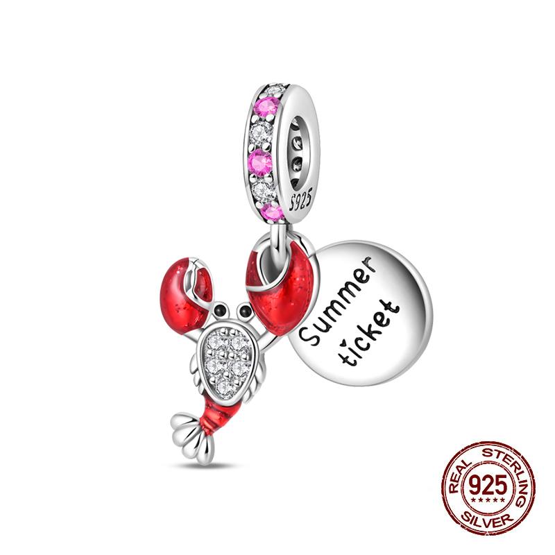 Summer Charms Copper Luminous Ocean Series Pendants Crab Whale Charms Beads Fit Original Bracelet Fine Diy Jewelry