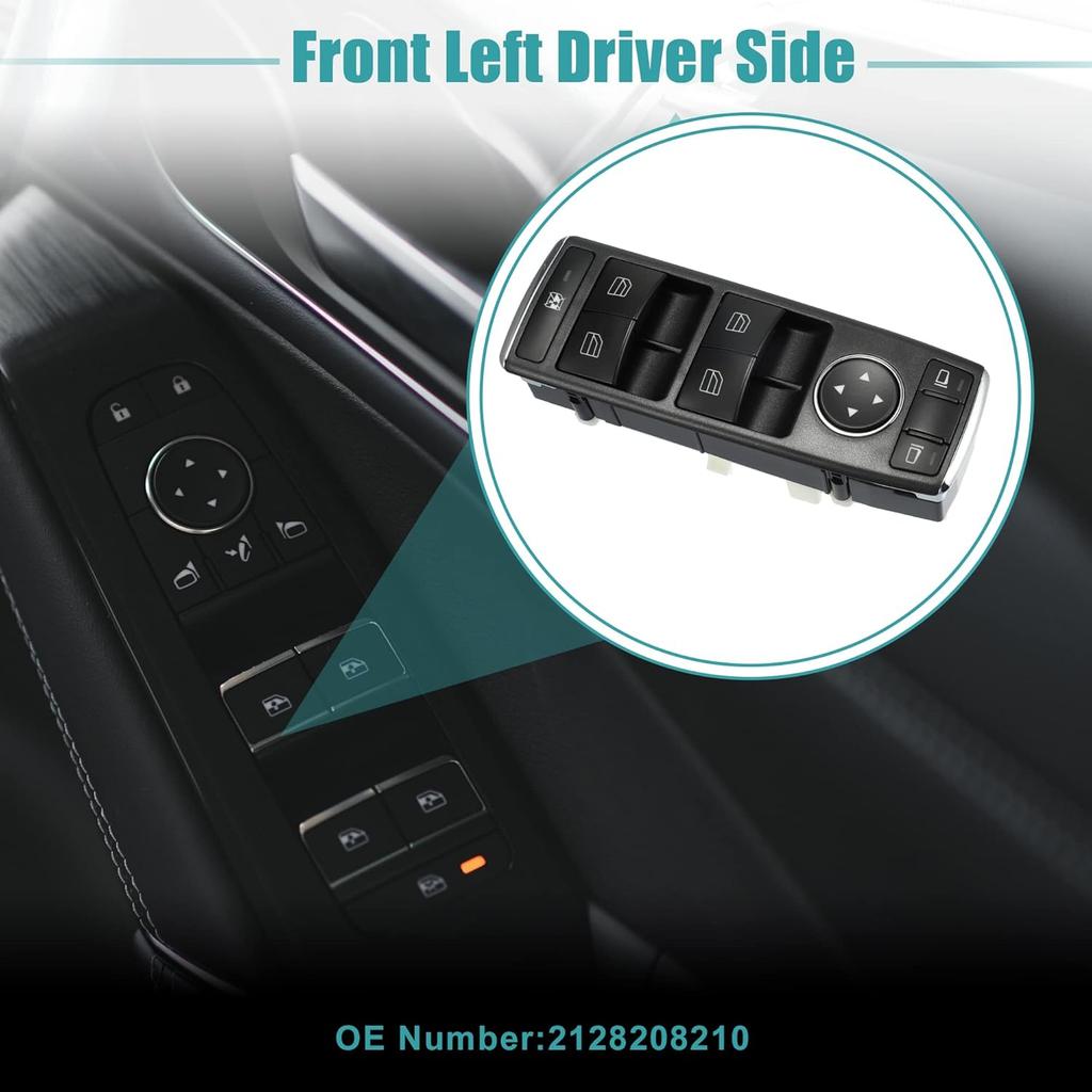 ACROPIX Front Left Driver Side Master Power Window Switch Fit for Mercedes-Benz C300 - Pack of 1 Black