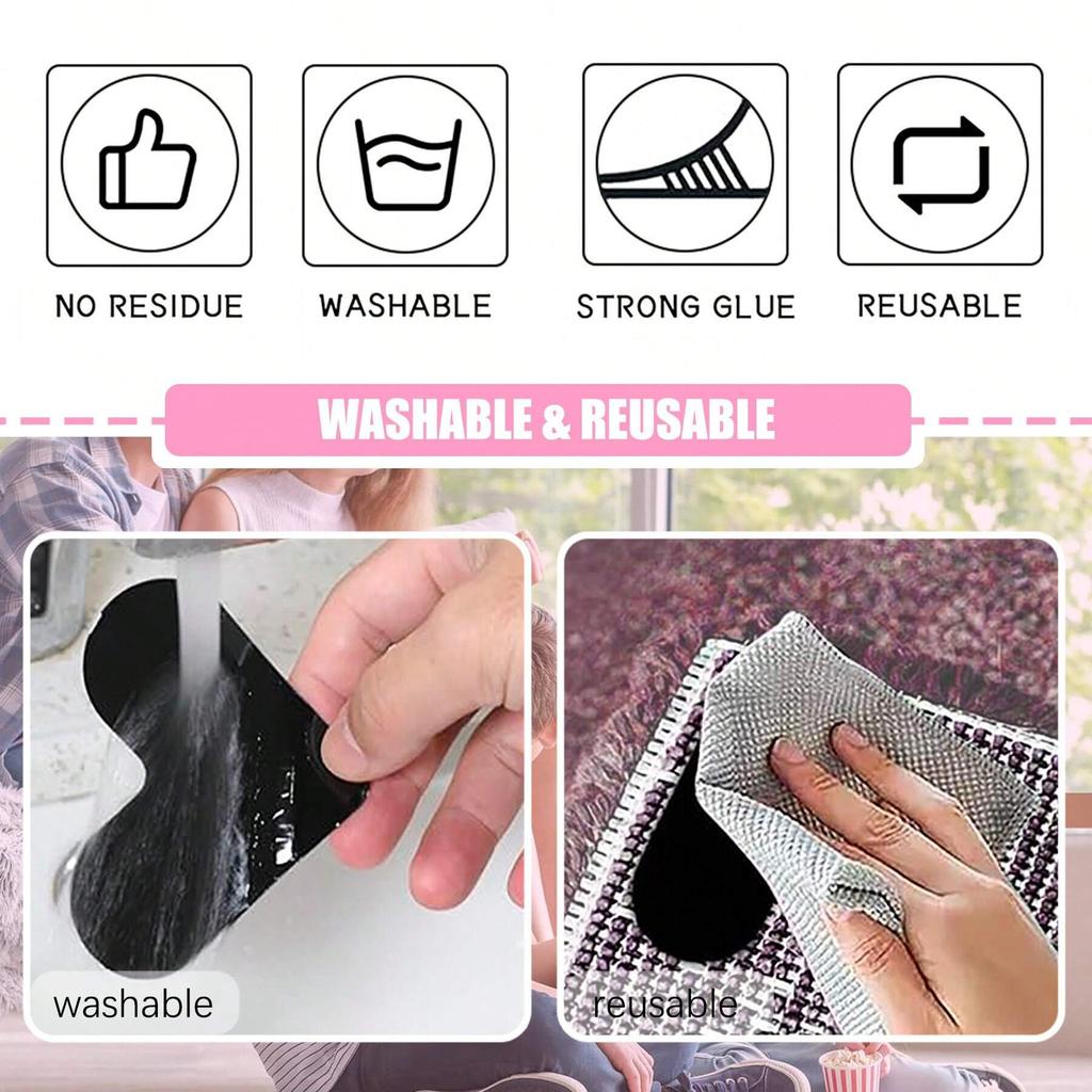 8PCS Rug Pad Grippers Heart-Shaped PU Nano Non Slip Rug Pad Carpet Fixed Sticker,80mm*80mm