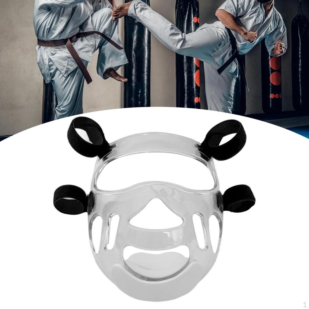 Clear Taekwondo Mask Face Guard Protector Portable Removable Full Shield Training for Men