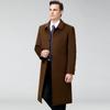 Cashmere Coat Men's Middle-aged and Elderly Woolen Coat Winter Knee-length Men's Wool Windbreaker Thickened Warm Top