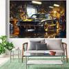 1 Piece of Retro Garage Car, Classic Sports Car Industrial Style Background Fabric, Personalized Room Wall Stunning Design
