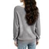 Damen Gestreifter V-Ausschnitt Strickpullover Langarm Lockerer Sitz Lässiges Oberteil