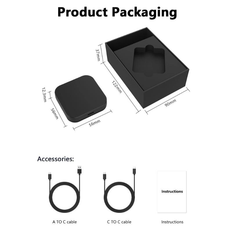 Mini Wireless Carplay Box Android Auto 2IN1 Wired To Wireless Adapter Dongle for Toyota Mazda Camry Suzuki Subaru Citroen Kia Ford Opel IOS Spotify BT