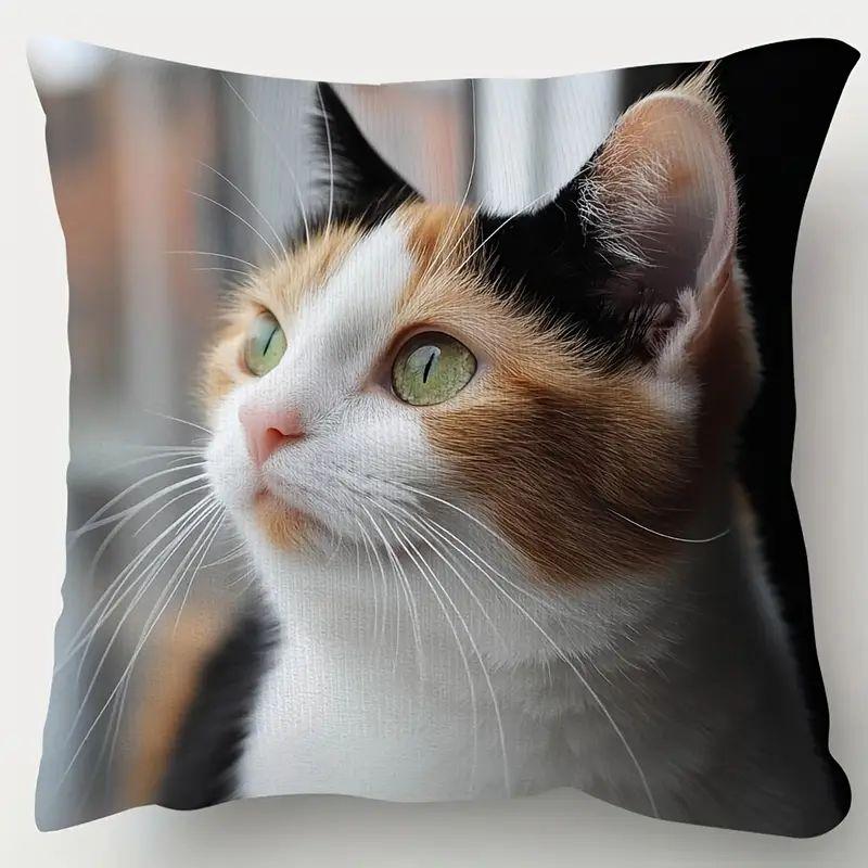 

Приваблива Подушка, Прикрашена Милими Наліпками Кота та Собаки 40x40cm/16x16inch