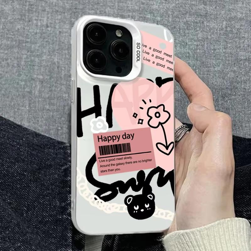 

Black Lettering Doodle Heart Phone Case For Xiaomi Redmi Note 14 Pro 4G Note 15 13 12 11 Pro Plus Redmi Note 13pro 5G Back Cover Redmi Note 11 5G