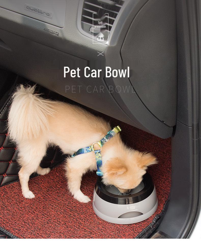 Meianju Non-Slip Splash-Proof Pet Travel Bowl - Spill-Resistant for Dogs & Cats