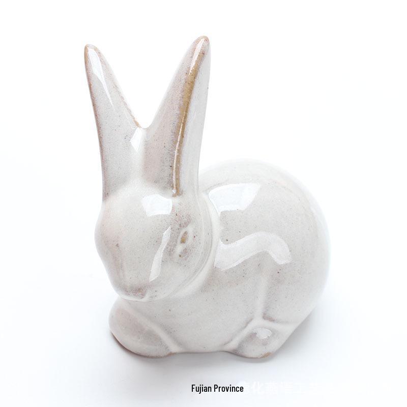 Creative Easter Bunny Ceramic Ornament - Festive Rabbit Gift for Desktop or Garden