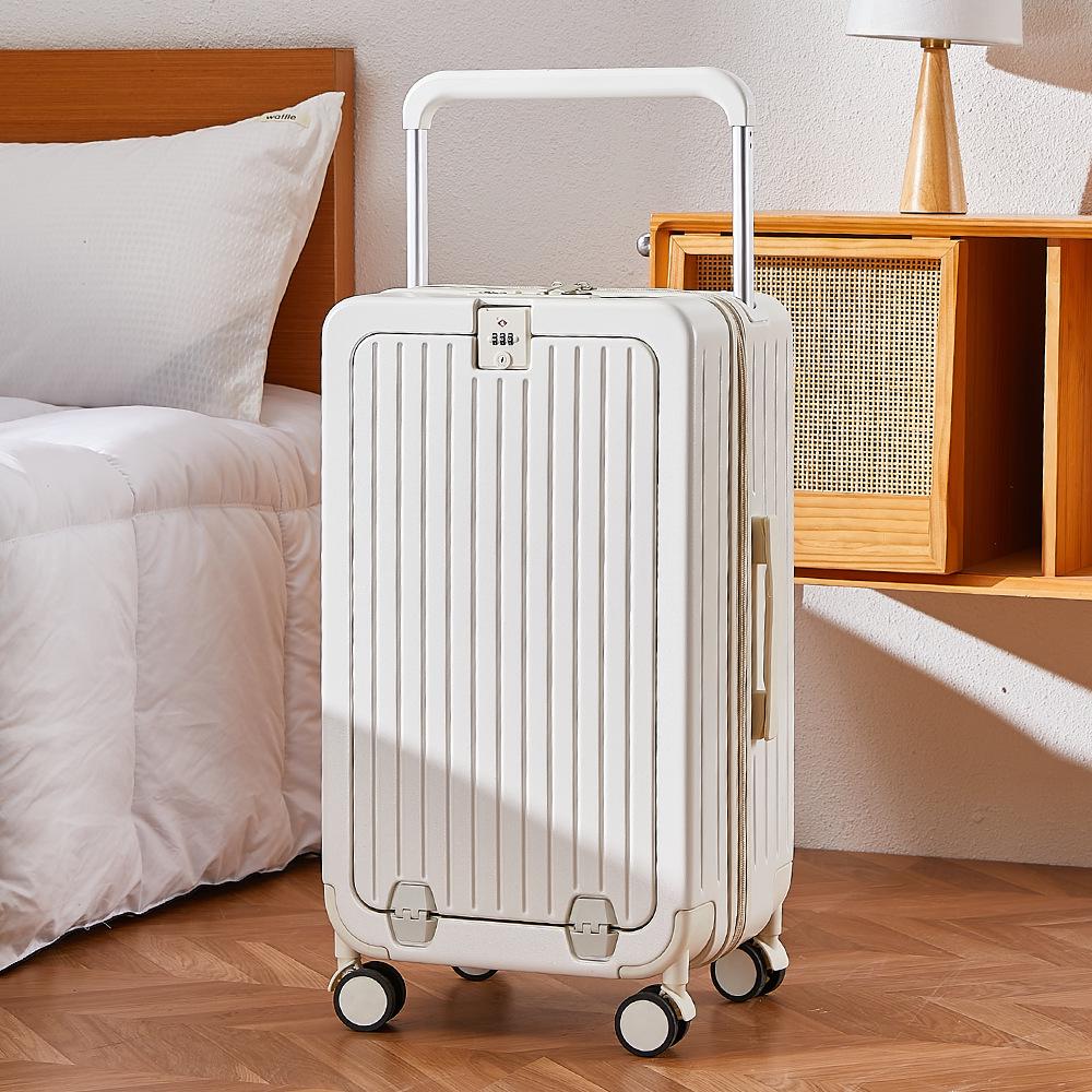 Free Shipping: 20-inch & 24-inch Front-Opening Multifunctional Trolley Suitcases with Wide Handles