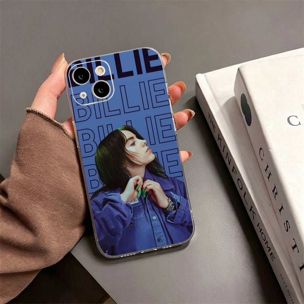 Singer B-Billie Eilish Phone Case For iPhone17,16,15,14,13,12,11 Plus,Pro Max Soft Transparent Cover