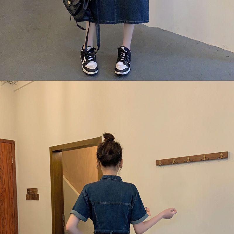 Plus Size Women's Denim Dress - 2026 Summer Slimming Skirt for Tummy Concealment