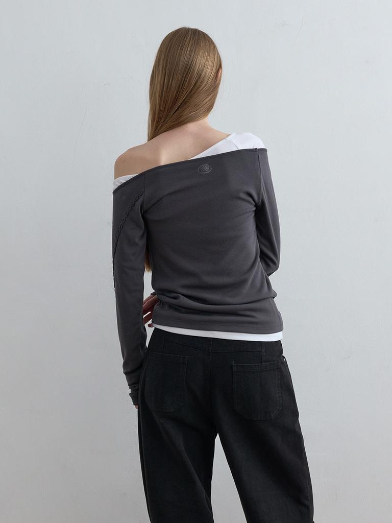 KIJUN Rope Asymmetric Top Charcoal