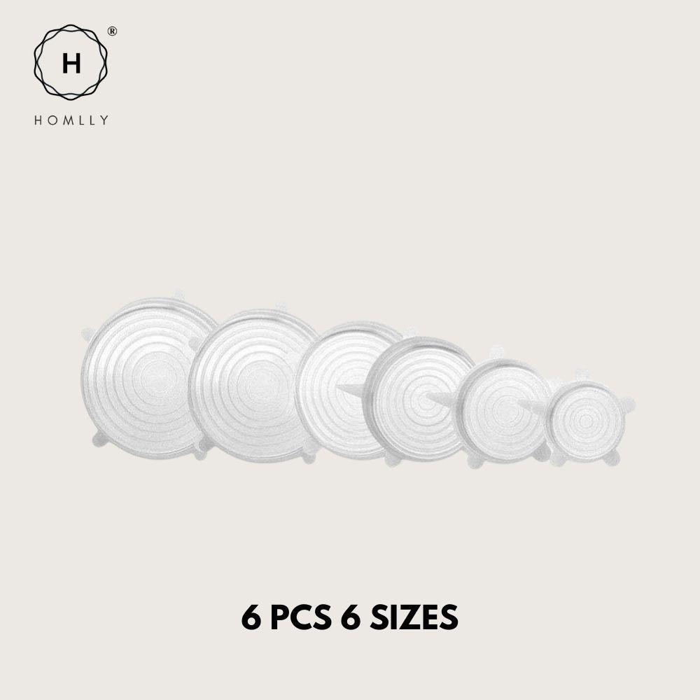 Homlly Basic Reusable Silicone Bowl Lids for Bowls Pots Cups (6pcs 6 Sizes  X2)