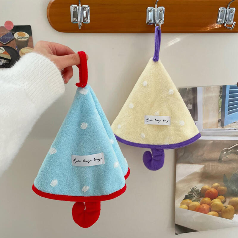 Lopant Umbrella-Shaped Kitchen Bathroom Hanging Mini Hand Towel Blue