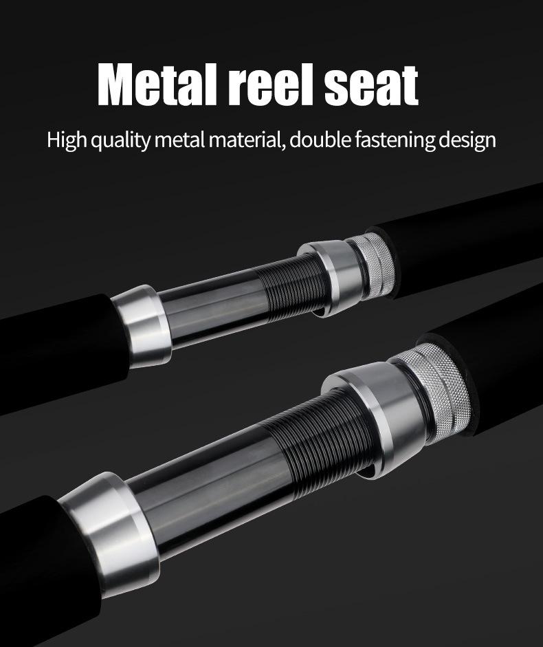 Double Roller Fishing Rod with Metal Reel Seat for Sea Trolling