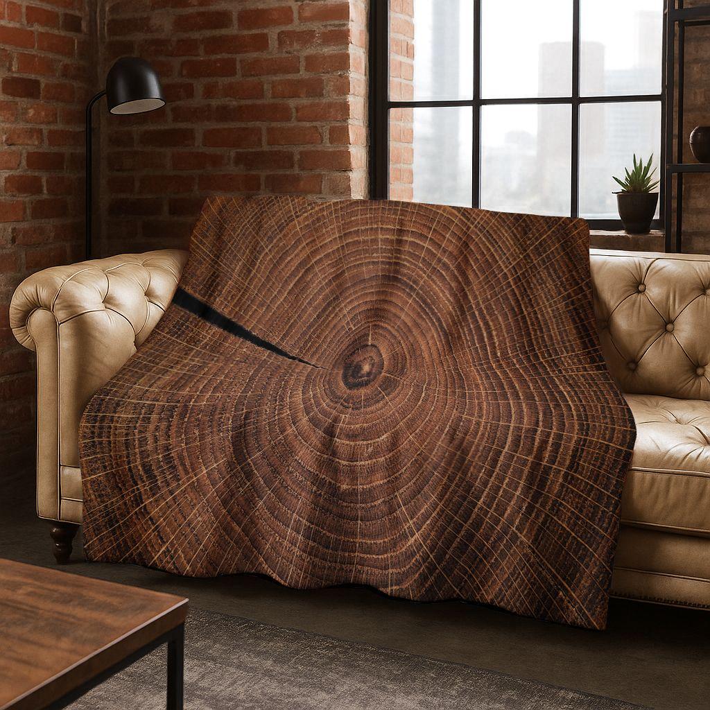 Regenboog Retro Houten Bord Zwart Bruin Houtnerf Flanellen Deken, Gezellige Zachte Plaid voor Huis Slaapkamer Bed Bankhoes Cadeau