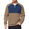 Men's Casual Long-Sleeved Collared Quarter-Zip Sweatshirt
