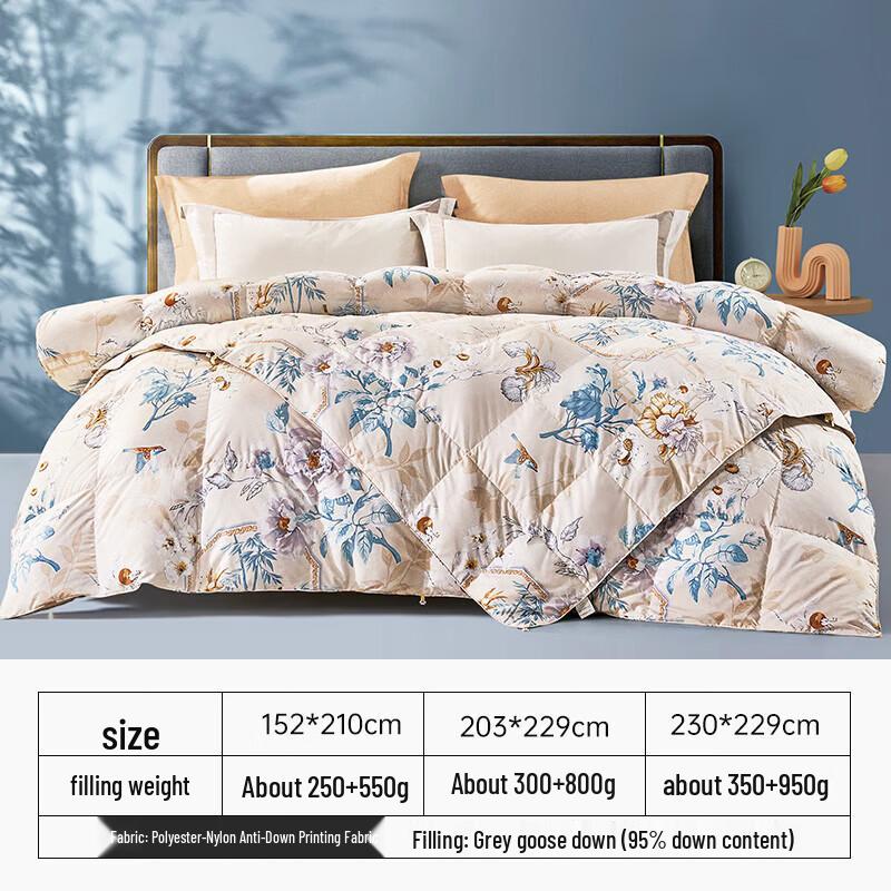 

FUANNA Exquisite National Style 95% White Goose Down Winter Comforter