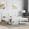 VidaXL Metal Bed Frame with Headboard-Footboard White 120x200cm 352384
