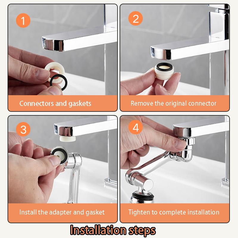 1pc 1080-Degree Swivel Faucet Extension with Mechanical Arm - No-Splash Plastic Mouthwash Tap Extender, Bathroom Accessories