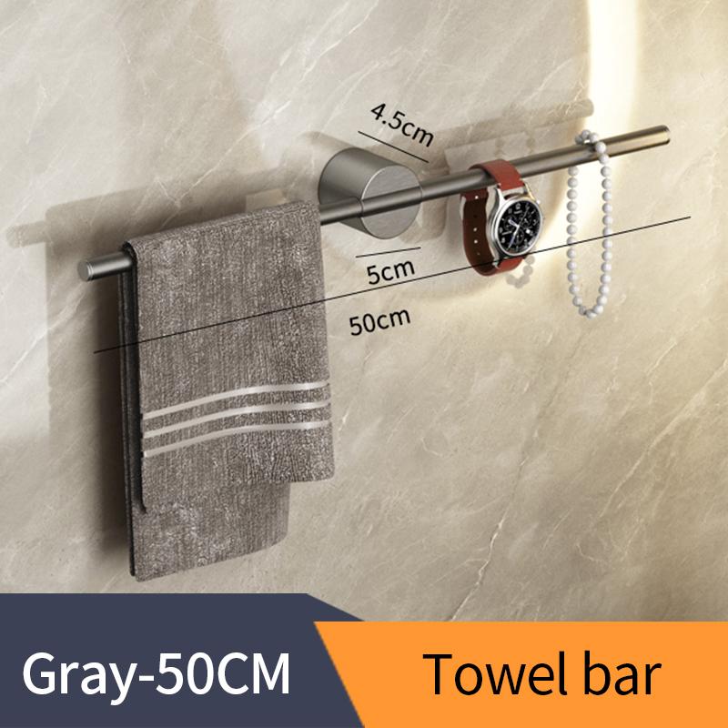 Black Towel Holder Aluminium Alloy Bathroom Towel Hanger Waterproof Towel Bar SS Gold Rack Shelf Accessories 811783