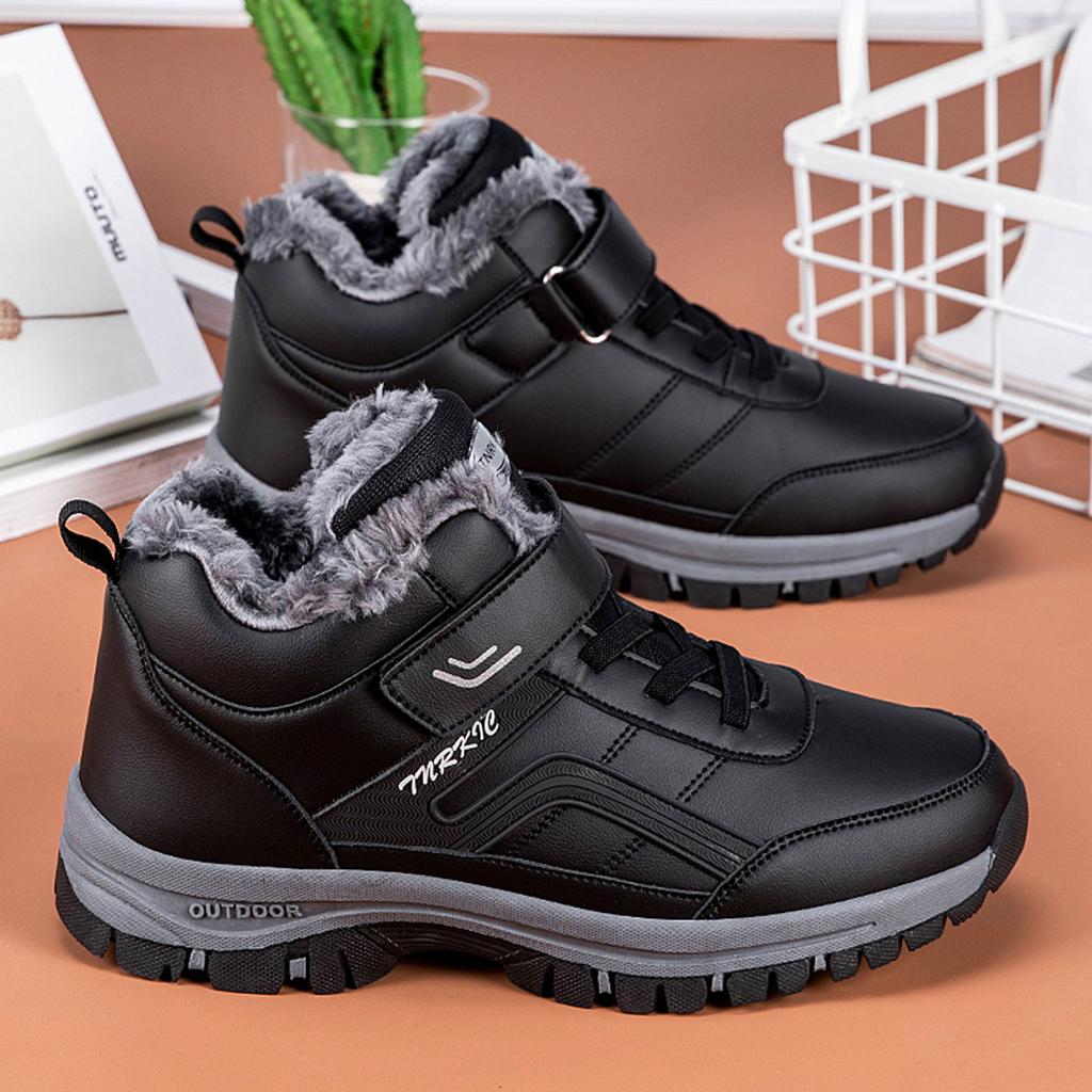 Men Boots Winter Boots Non-slip Warm Snow Shoes Men Cotton Boots Male Shoes Comfortable Low Top Hiking Shoes Men