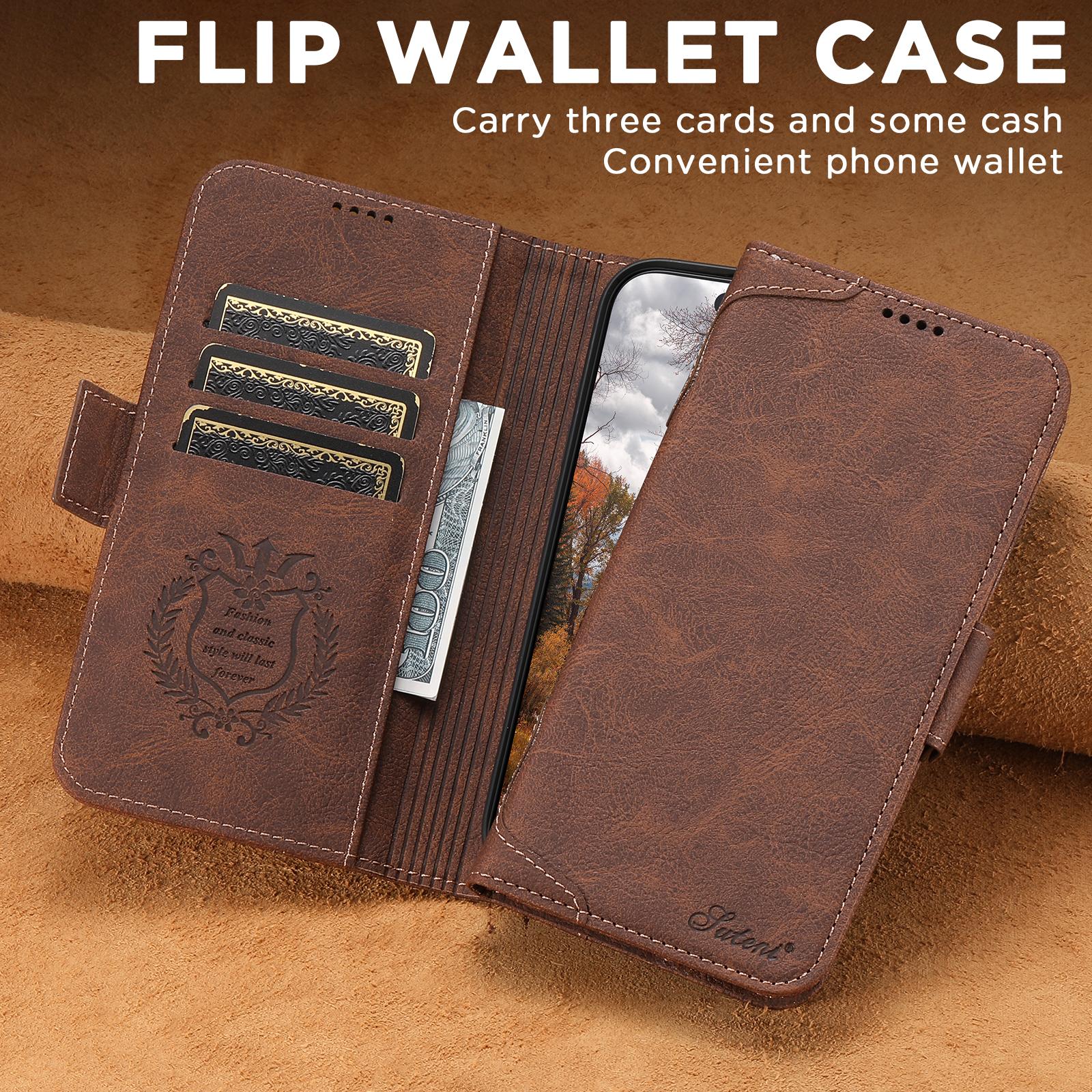 

Wireless Charging Auto Leather Phone Case For iPhone 17 Pro Max 17Air 16 Plus 15 14 13 12 Magnetic Card Holder Wallet Flip Cover iPhone17 Pro коричневий