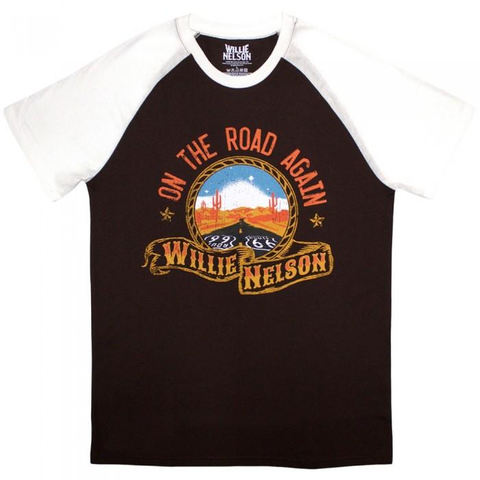 Willie Nelson Unisex Adult Route 66 Raglan T-Shirt