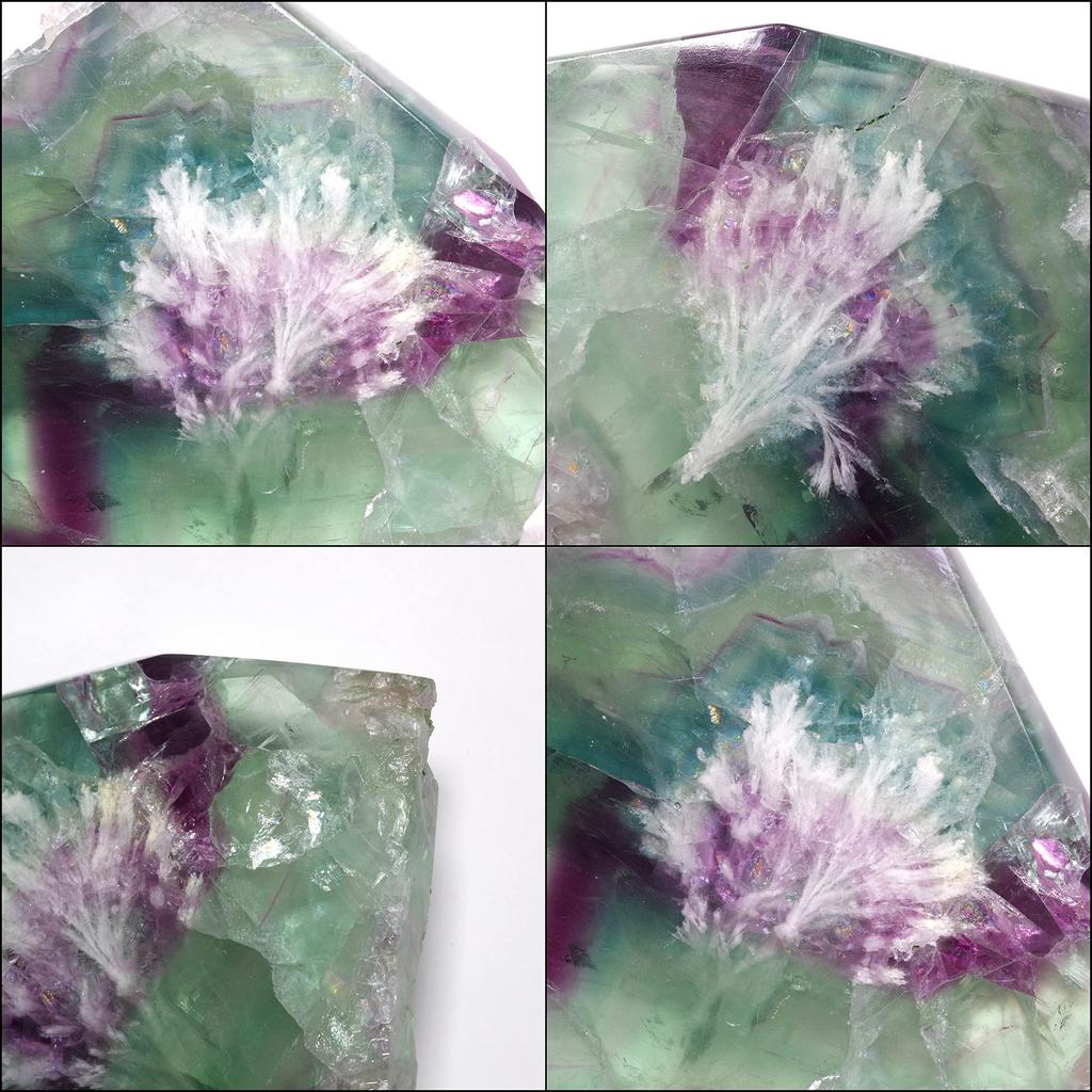 [N2 Stone Natural] Natural Mineral Fluorite / Rough Stone | (11 | "One-of-a-kind" Slice: Approx. 608g, 120x110x21mm | Origin: China)