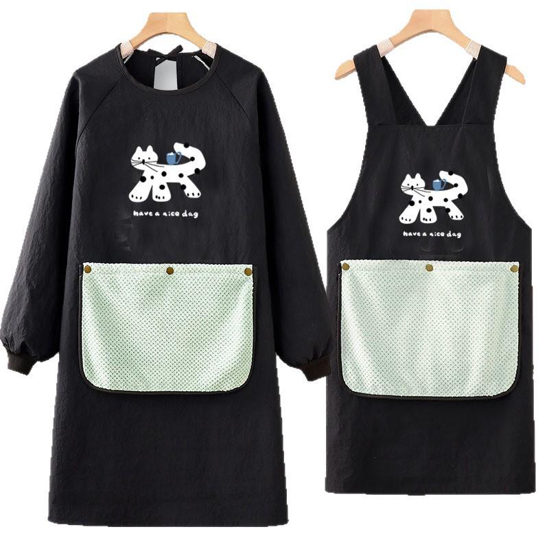 Waterproof Cartoon Kitchen Apron - Oil-Proof, Breathable, Wipeable, All-Season Cooking Coveralls