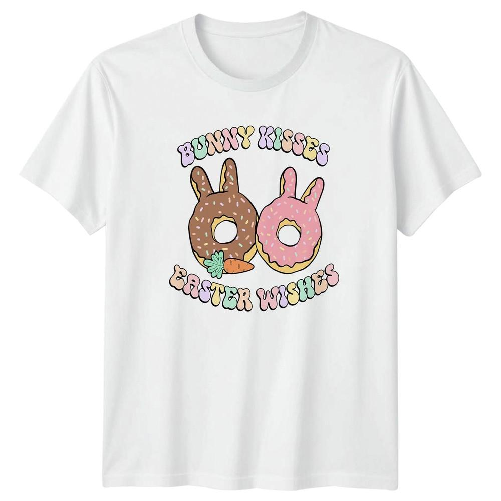 Bunny Kisses Easter Wishes TShirt Donut Foodie Easter S