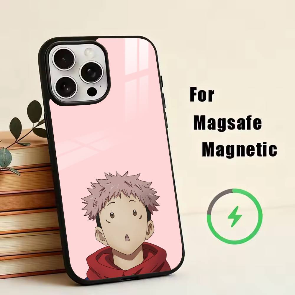 

YY-Yuji Itadori Cute Phone Case For iPhone17,16,15,14,13,12,11 Plus,Pro Magnetic with Magsafe Wireless Charging iPhone17Air