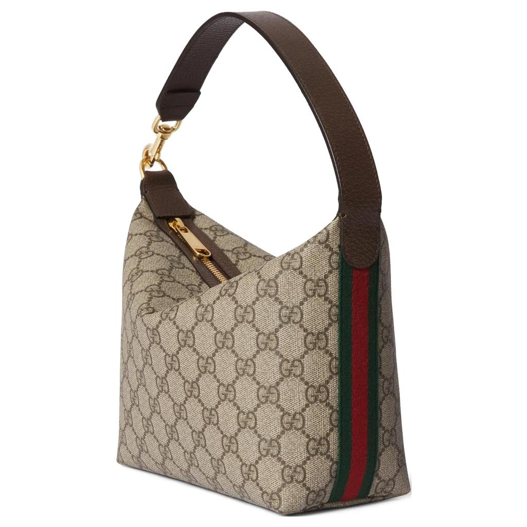 Gucci Ophidia Bandoulière Amovible Fermeture Éclair Sac à Main en Toile Suprême Monobretelle pour Femme Marron