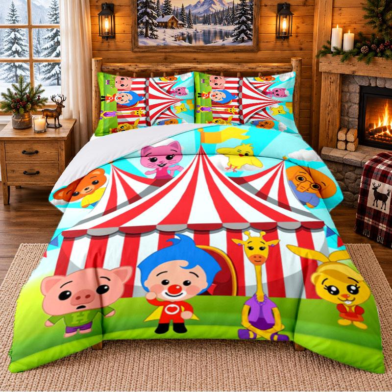 El Payaso Plim Plim Pattern Bedding 3Pcs Set Bed Sheet And Pillowcases For Indoor Bedroom