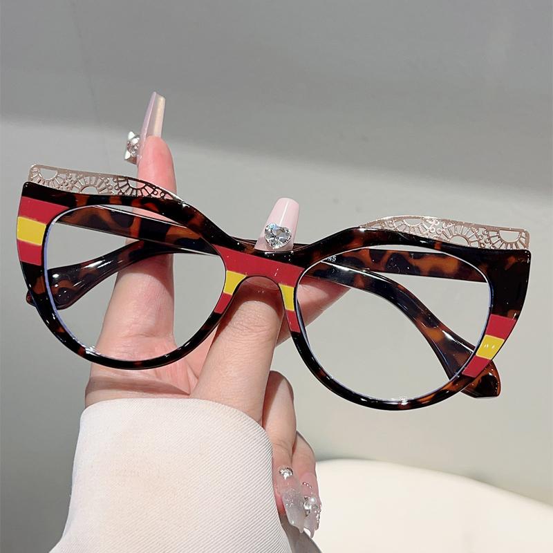 Stylish Cat Eye Optical Frames Women New Multi-color Rim Blue Light Blocking Glasses Trendy Fashion Patchwork Sun Glasses