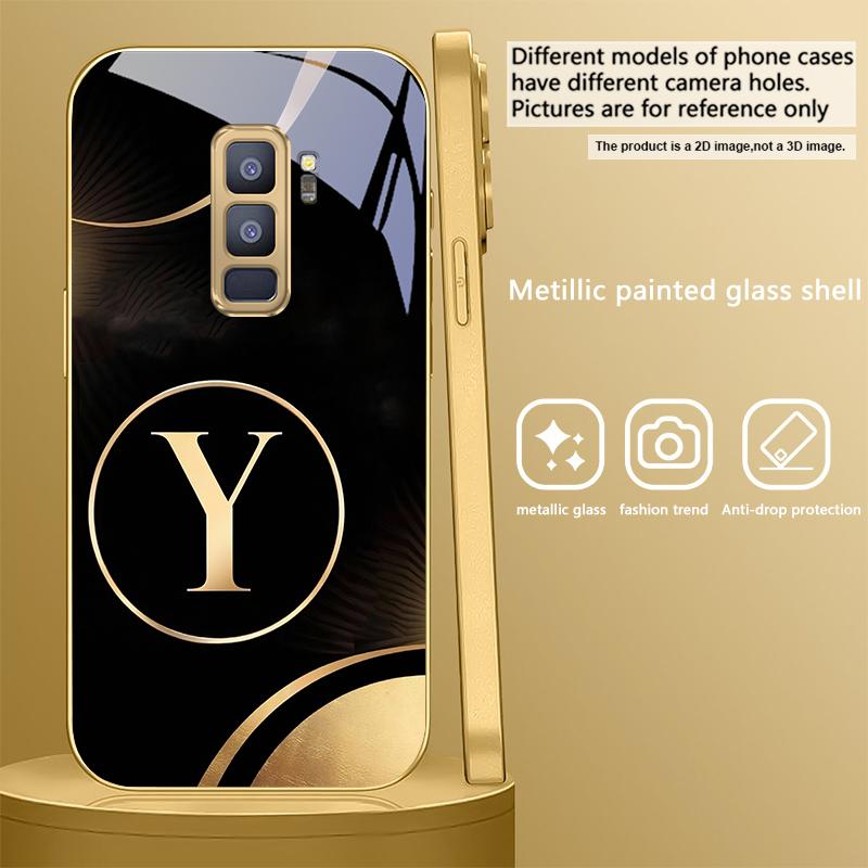 

Diamond gold letter M For Samsung Galaxy S26 S20 FE S21 S22 23 Plus S24 Ultra S25Ultra S21+ S22Plus Golden glass phone case Galaxy S26