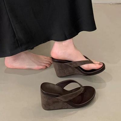 Fashion New Wedges Women Slippers High Heels Clip Toe Fashion Shoes Designer Woman's Sandals Summer Flip Flops Sandals Zapatos De Mujer