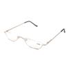 Qi Song Set Retro Glasses Metal Reading Glasses Stylish Reading Glasses Portable Senior Glasses with Case Cloth Prescription To Gold [Qi Song]