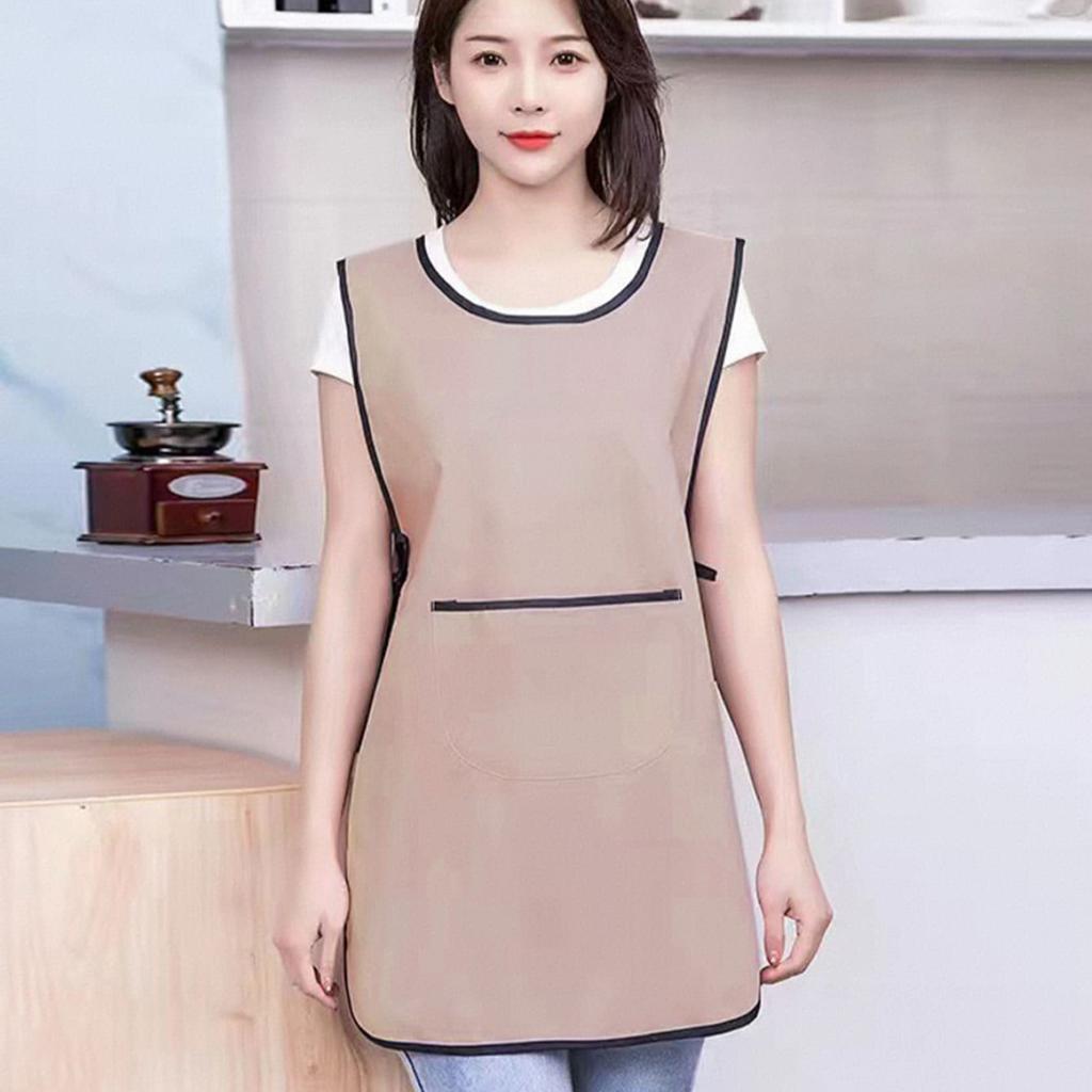 1pc Cooking Apron, Waterproof Oilproof Apron, Kitchen Apron Kitchen Coverall With Pockets, Cooking Vest, Restaurant,Cafe Service Supplies