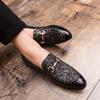 Luxury Fashion Printed Flats Shoes Patent Leather British Style Oxfords Man Party Wedding Dress Formal Prom Loafers Men