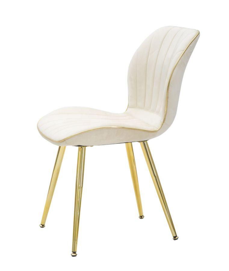Paris Chair Space Beige Gold Set 2 Pz Cm 46X58X77