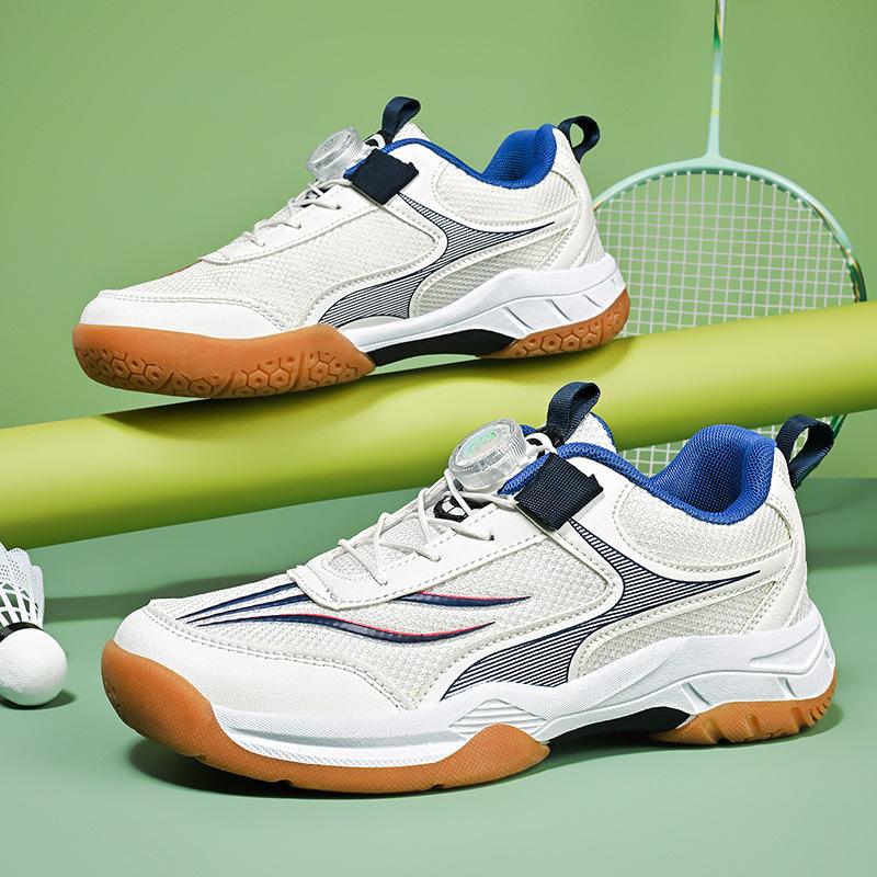 2025 Children's Badminton Sports Shoes Autumn Volleyball Shoes Rotating Buckle Boys Table Tennis Girls Tennis Shoes